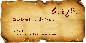 Osztovits Ákos névjegykártya