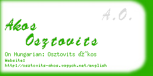 akos osztovits business card